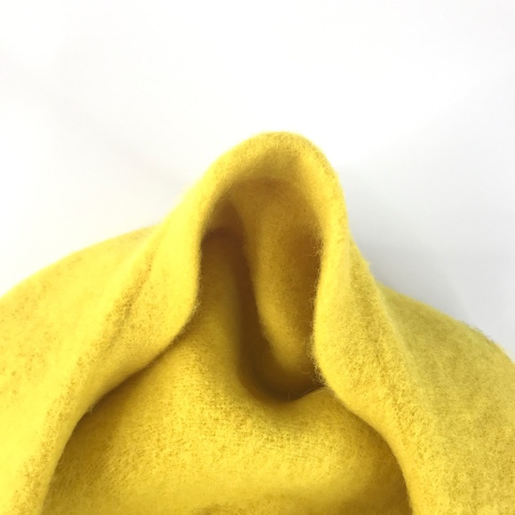 NEW Wool Winter Thick Felt French Beret B Yellow - Picture 5 of 5